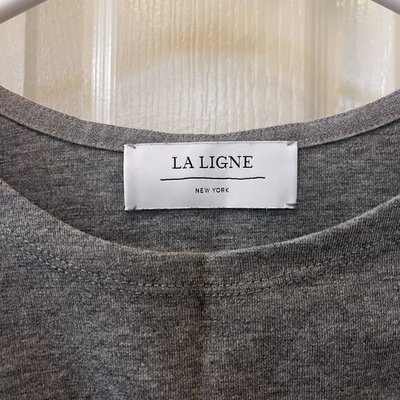 La Ligne Varsity Tee Striped Cotton Top Gray Women's Size Medium - Picture 8 of 15